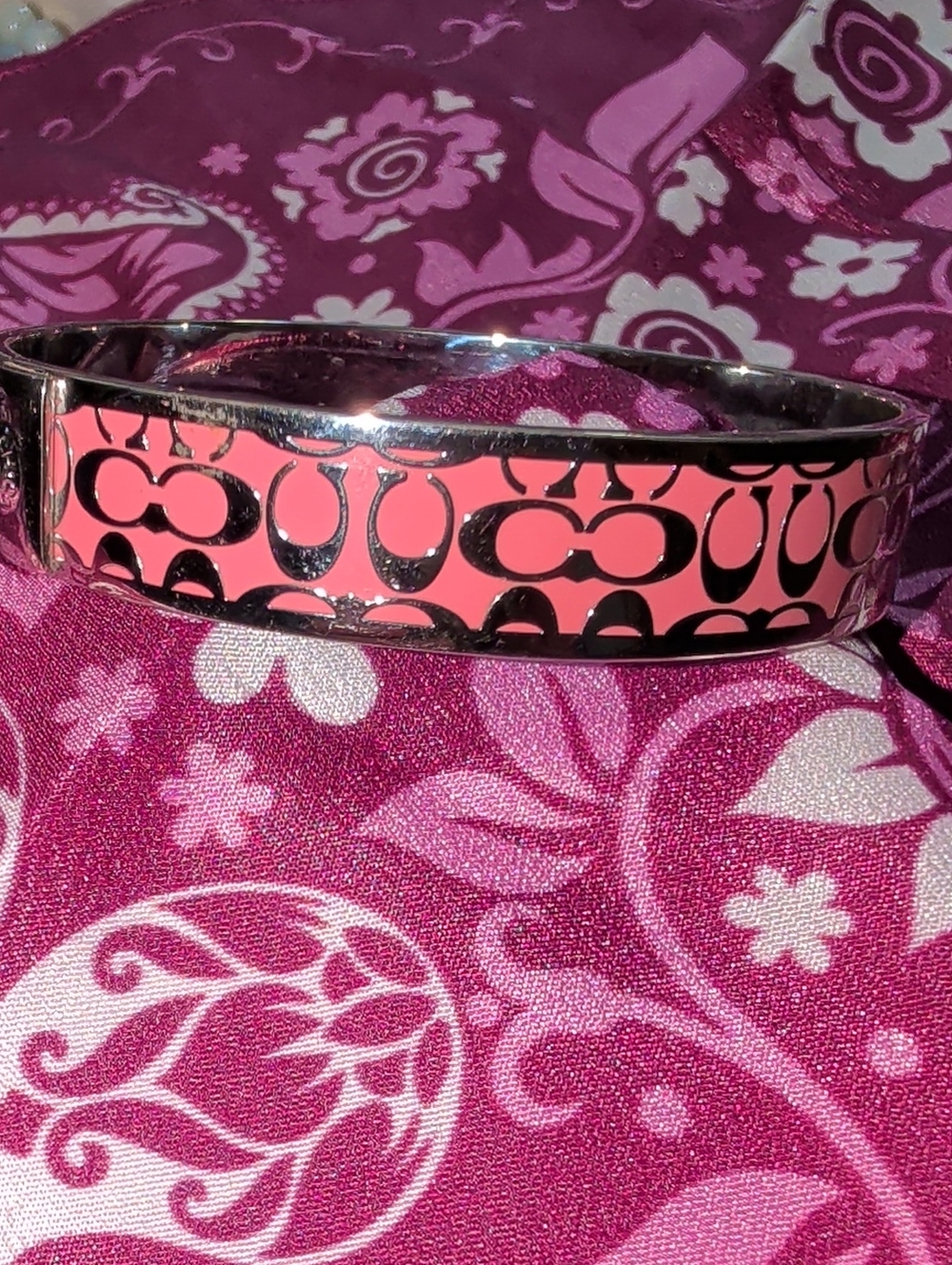 Coach Silver-Tone Logo Bangle